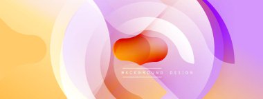 Soyut tasarım. Üst üste binen daireler canlı katmanlar oluşturur. Renkler pürüzsüzce karışır. Modern estetik. Minimalist kompozisyon. Sorunsuz geçişler.