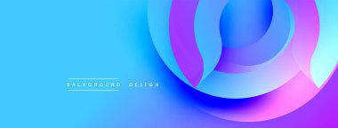 Üst üste binen pembe, mor kıvrımlı parlak mavi arkaplan. Modern tasarım, pürüzsüz gradyanlar dinamik görsel efekt yaratır. Minimalist estetik.