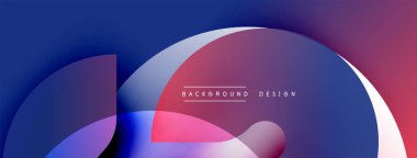 Soyut şekiller çakışır. Canlı maviler, pembeler dinamik kompozisyon yaratır. Yumuşak eğimler derinlik ve hareket olduğunu gösteriyor. Modern tasarım ögesi.