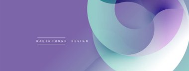 Soyut tasarım. Mor arkaplan özellikleri yarı saydam şekillerde akıyor. Renkler pürüzsüzce karışır. Minimalist estetik. Metin arkaplan tasarımı okur.