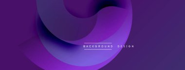 Mor soyut şekiller dinamik bileşim oluşturur. Yumuşak eğimler derinliği, modern estetiği akla getiriyor. Minimalist tasarım, canlı renkler.