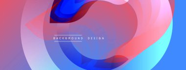 Soyut renkli katmanlar dinamik bileşim yaratır. Yumuşak gradyanlar pembe ve mavi renkleri harmanlarlar. Modern tasarım akıcılığı ve hareketi çağrıştırır..