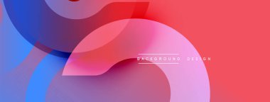 Soyut gradyanlar çakışıyor ve canlı bir görsel etki yaratıyor. Mor, mavi, pembe, kırmızı renkler arasında pürüzsüz geçişler. modern tasarım ögesi.