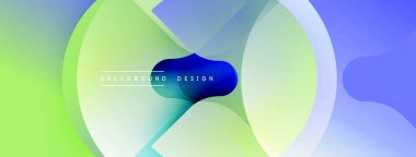 Soyut tasarım. Yumuşak eğimler mavi, yeşil, turkuaz karışımı. Dairesel şekiller, dinamik görsel efektler yaratır. Modern estetik. Temiz bileşim.