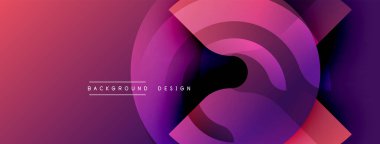 Soyut tasarım. Üst üste binen daireler dinamik bileşim yaratır. Renkler pürüzsüzce karışır. Modern estetik. Minimalist tarzda. Canlı renkler..