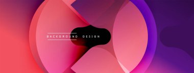 Soyut tasarım. Üst üste binen şekiller dinamik bileşim yaratır. Canlı renkler pürüzsüz bir şekilde harmanlanır. Modern estetik. Minimalist tarzda. Mükemmel arkaplan.