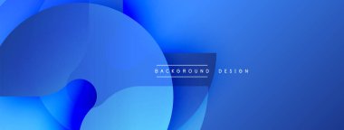 Mavi soyut şekiller örtüşüyor. Gradyan gölgeler derinlik yaratır. Metin arkaplan tasarımlı minimalist tasarım. Modern estetik. Sorunsuz geçişler.