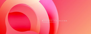 Soyut tasarım. Üst üste binen daireler dinamik bileşim yaratır. Pembe, kırmızı ve turuncu tonlarda. Modern estetik. Minimalist tarzda. Sorunsuz geçişler.