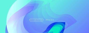 Soyut akış şekilleri, mavi renkler, gradyan dizayn. Düz kıvrımlar dinamik görsel deneyimler yaratır. Modern estetik, mükemmel arkaplan.