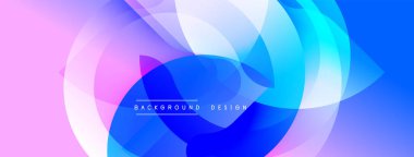 Soyut şekiller canlı mavileri, pembeleri, morları harmanlıyor. Pürüzsüz gradyanlar dinamik, modern görsel deneyimler yaratır. Yumuşak katmanlar derinlik ve hareket olduğunu gösteriyor..