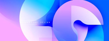 Soyut, enerjik bir arkaplan. Üst üste binen şekiller dinamik bileşim yaratır. Yumuşak eğimler, havalı tonlar baskın gelir. Modern tasarım ögesi.