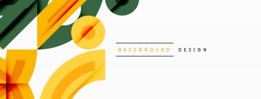 Soyut geometrik şekiller, canlı sarı, koyu yeşil. Minimalist tasarım, temiz çizgiler, modern estetik. Beyaz arkaplan, basit kompozisyon.