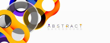 Parlak şekiller dinamik bileşim oluşturur. Canlı renkler harmanlanır, modern tasarımı oluşturur. Yumuşak eğimler derinlik ve görsel ilgi ekler.