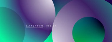 Soyut renkli şekiller çakışıyor. Gradyan geçişler düzgün bir görsel akış yaratır. Arkaplan veya dijital sanat projeleri için modern tasarım.