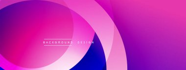 Soyut, enerjik bir arkaplan. Üst üste binen daireler dinamik bileşim yaratır. Renkler pürüzsüzce karışır. Dijital projeler için modern tasarım.