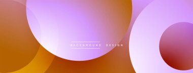 Üst üste binen daireler içeren soyut tasarım. Sıcak tonlar serin lavantaya karışıyor. Metin arkaplan tasarımlı minimalist estetik. Yumuşak eğimler derinlik yaratır.