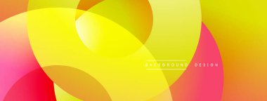 Üst üste binen parlak daireler modern soyut arkaplan oluşturur. Yumuşak eğim, sıcak tonlar, dinamik kompozisyon. Dijital projeler için mükemmel.