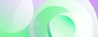 Düzgün kıvrımlı soyut bir arkaplan. Yumuşak yeşil, mor renkler harmanlanır. Minimalist tasarım, modern estetik. Temiz çizgiler dinamik bileşim oluşturur.