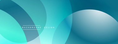 Soyut arkaplan özellikleri üst üste binen daireler, değişik tonlarda turkuaz, deniz mavisi. Yumuşak eğimler derinlik yaratır, modern estetik. Minimalist tasarım, temiz çizgiler.