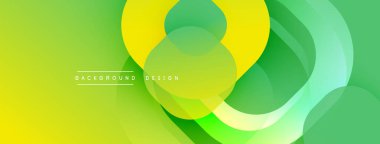 Parlak yeşil, sarı şekiller çakışıyor. Pürüzsüz gradyanlar modern soyut tasarım yaratır. Minimalist estetik, canlı renkler, dinamik kompozisyon.