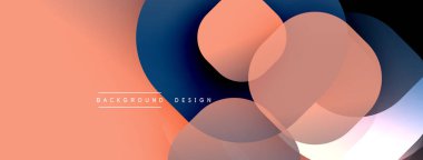 Soyut tasarım. Üst üste binen daireler dinamik bileşim yaratır. Sıcak, serin renkler karışımı. Modern estetik, arka planlar ve sunumlar için uygun. Yumuşak eğimler, yumuşak dokular.