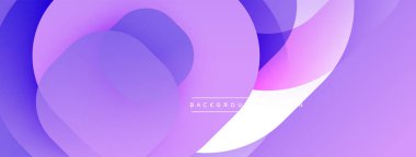 Soyut şekiller örtüşür, yumuşak eğimler yaratır. Mor, beyaz, mavi renkler kusursuz bir şekilde harmanlanır. Modern tasarım sakin ve yaratıcı hissi çağrıştırıyor..