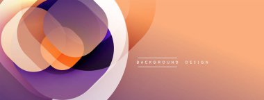 Soyut tasarım özellikleri üst üste biniyor. Renkler arasında turuncu, mor, beyaz. Pürüzsüz gradyanlar dinamik görsel efekt yaratır. Modern estetik.