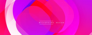 Canlı örtüşen çemberler soyut ve renkli bir arkaplan oluşturur. Yumuşak eğimler pembeleri, morları, mavileri harmanlıyor. Modern tasarım, dinamik kompozisyon.