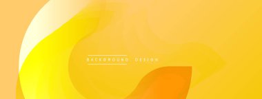 Parlak sarı arka plan. Pürüzsüz gradyanlar soyut şekiller yaratır. Minimalist tasarım, modern estetik. Yumuşak kıvrımlar, sıcak tonlar. Dijital projeler için mükemmel.