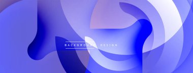Soyut mavi tasarım. Pürüzsüz şekiller dinamik bileşim oluşturur. Modern tarz, canlı renkler, mükemmel arkaplan.