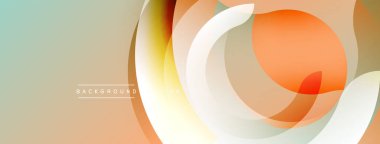Soyut tasarım, canlı katmanlar, turuncu, beyaz, yeşil renkler. pürüzsüz eğimler modern estetik yaratır. Dijital projeler için mükemmel arkaplan.