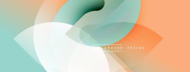 soyut şekiller, düz eğimler, canlı renkler, modern tasarım, üst üste binen katmanlar, deniz mavisi, turuncu, beyaz, minimalist estetik, dinamik bileşim.