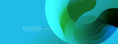 Soyut tasarım. Pürüzsüz katmanlar akışkan şekiller yaratır. Mavi, yeşil renkler baskın. Minimalist estetik. Dijital projeler için modern arkaplan.