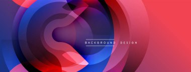 Soyut enerjik tasarım. Üst üste binen daireler dinamik akış yaratır. Renkler pürüzsüzce karışır. Modern estetik, arka plan için mükemmel..