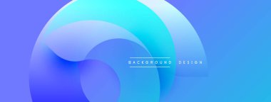 Soyut mavi arkaplan. Üst üste binen daireler dinamik değişim etkisi yaratır. Pürüzsüz şekiller hareketi, modern estetiği akla getiriyor. Minimalist tasarım.