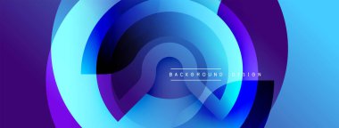 Soyut mavi katmanlar dinamik dairesel tasarım yaratır. Yumuşak eğimler, modern estetik, canlı renkler, dijital arkaplanlar için mükemmel..
