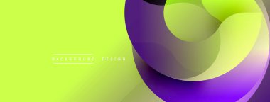 Mor üst üste binen parlak yeşil arkaplan. Pürüzsüz gradyanlar modern soyut tasarım yaratır. Dijital projeler için minimalist estetik.