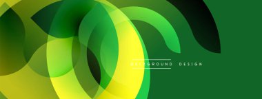 Yeşil, sarı soyut şekiller örtüşüyor. Pürüzsüz gradyanlar dinamik bileşim oluşturur. Arkaplan, sunum ve markalaşma için modern tasarım.