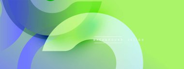 Soyut tasarım. Yumuşak eğimler. Üst üste binen şekiller. Canlı renkler. Modern estetik. Minimalist tarzda. Temiz çizgiler. Parlak palet. Dinamik bileşim.