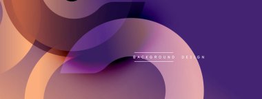 Soyut tasarım. Pürüzsüz kıvrımlar, canlı gradyanlar oluşturur. Mor, turuncu renkler kompozisyona hakim. Modern estetik, basit ama çarpıcı..