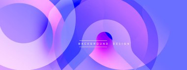 Soyut, canlı çemberler dinamik bir değişim etkisi yaratıyor. Arka planlar, sunumlar, dijital sanat için modern tasarım. Pürüzsüz geçişler, mor renkler baskın gelir..