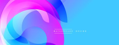 Soyut akışkan şekiller, parlak mavi, pembe renkler. Pürüzsüz gradyanlar dinamik bileşim oluşturur. Arkaplan ve sunumlar için modern tasarım ögesi.