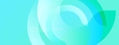 Parlak turkuaz arka plan. Üst üste binen daireler dinamik görsel efekt yaratır. Düz gradyanlar, modern tasarım. Minimalist estetik, temiz çizgiler. Sunumlar için mükemmel arkaplan.