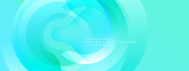 Soyut tasarım. Üst üste binen daireler yumuşak eğimler yaratır. Turkuaz, turkuaz, beyaz renkler kusursuz bir şekilde harmanlanır. Modern, minimalist estetik. Dijital projeler için mükemmel arkaplan.