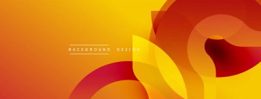 Parlak turuncu, sarı katmanlar soyut tasarım yaratır. Yumuşak eğimler, akışkan şekiller hareketi işaret ediyor. Modern, canlı görsel kompozisyon.
