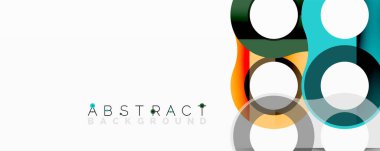 Parlak geometrik şekiller çakışıyor. Çemberler, kareler modern tasarım yaratır. Canlı renkler, temiz çizgiler, minimalist estetik. Sunumlar için mükemmel arkaplan.