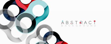 Renkli üst üste binen daireler dinamik soyut tasarım yaratır. Düz eğimler, modern estetik, arka planlar, sunumlar, markalaşma için mükemmel..