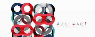 Soyut geometrik şekiller, üst üste binen daireler, canlı renkler. Modern tasarım, temiz çizgiler, minimalist estetik. Özgeçmiş ve sunumlar için uygun.