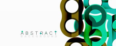 Parlak soyut şekiller, üst üste binen daireler, yeşil, siyah, altın. Modern tasarım, temiz çizgiler, minimalist stil. Yumuşak eğimler, dinamik bileşimler.