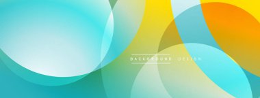 Soyut tasarım. Üst üste binen daireler dinamik bileşim yaratır. Renkler karışır, pürüzsüz eğimler oluşturur. Modern estetik, uygun arka planlar.